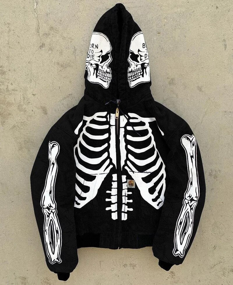 Skeleton Full Zip Hoodie (5 Colors)