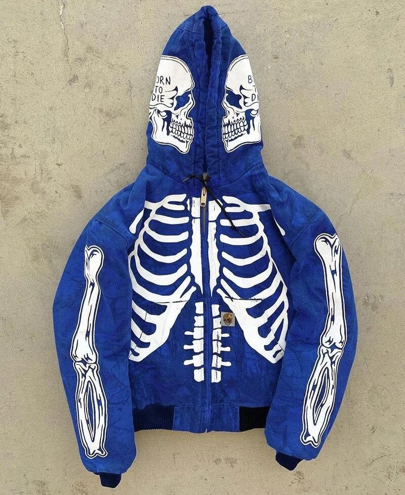 Skeleton Full Zip Hoodie (5 Colors)