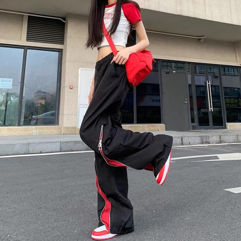 Red Zip Tactical Pants