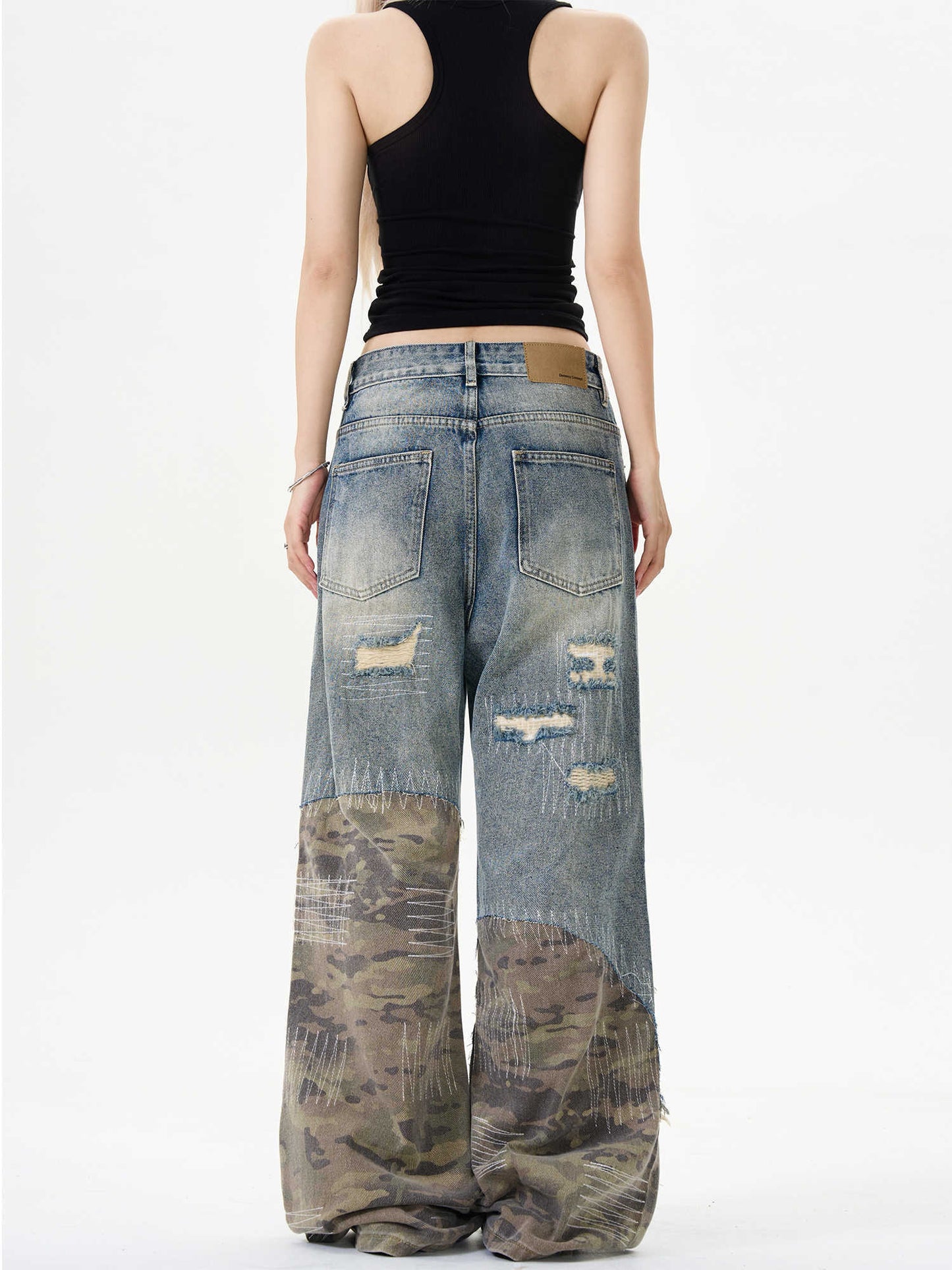 Camouflage Ripped Jeans