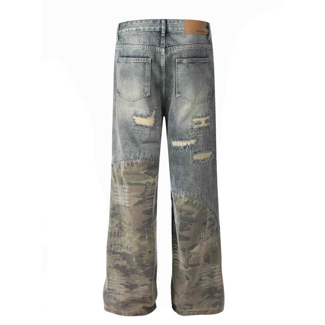 Camouflage Ripped Jeans